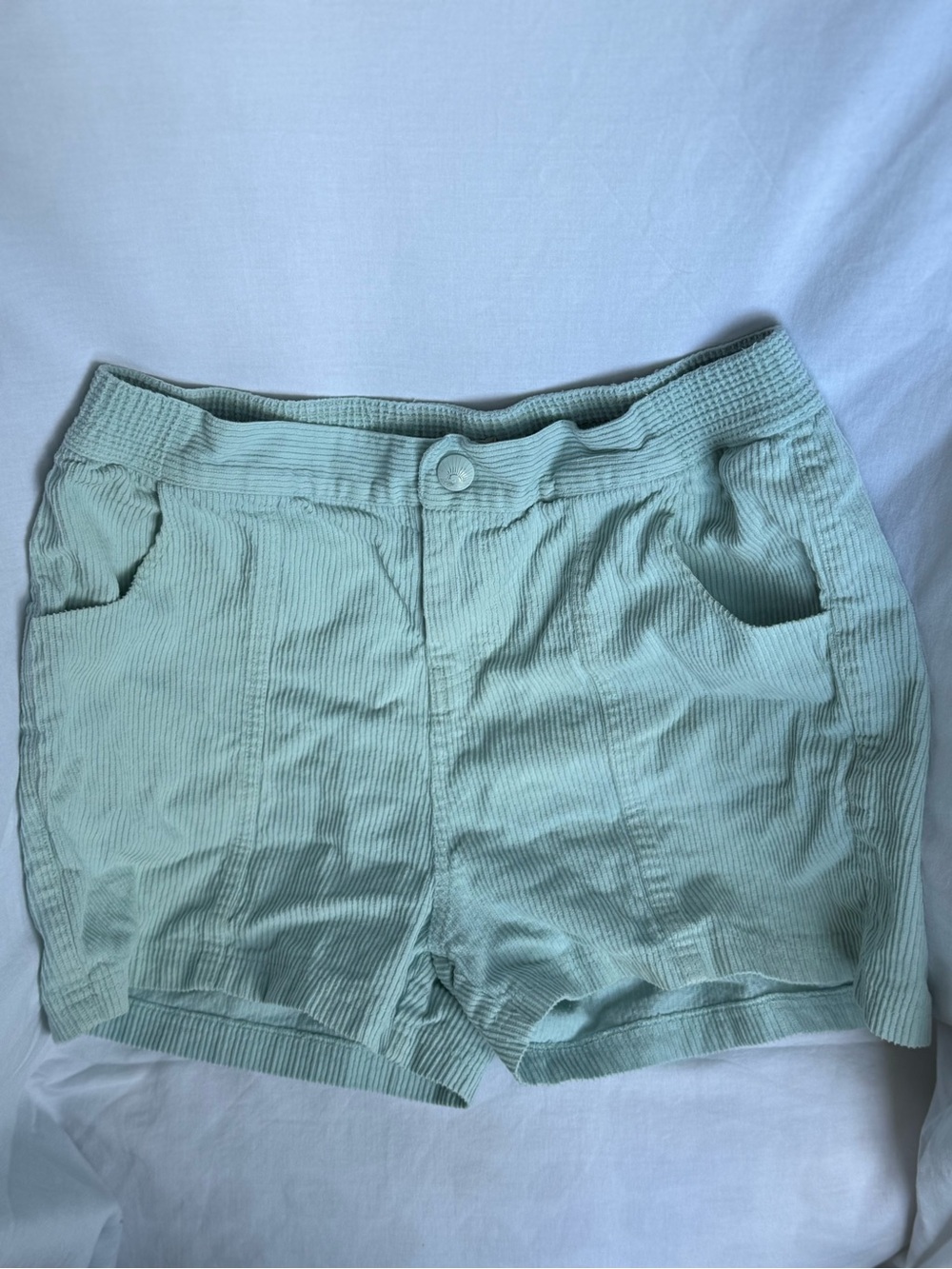 Faherty Sz M Light Mint Summer Corduroy Women’s Shorts